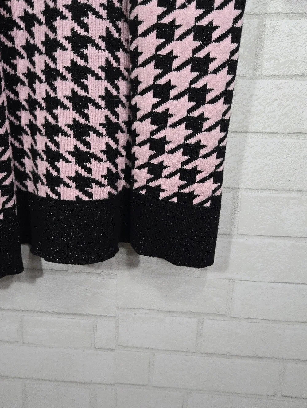 EXPRESS Metallic Houndstooth Print Duster Cardigan